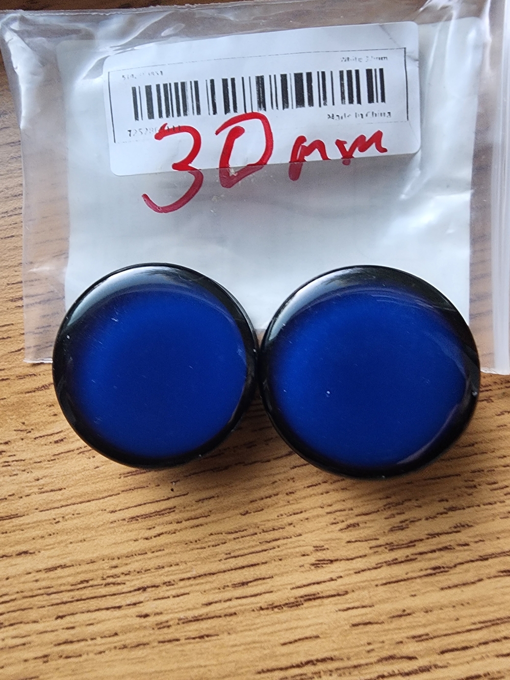 Men’s Blue Double-Flare Ear Plugs - Glossy Round Gauges